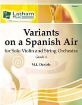 Variants on a Spanish Air Orchestra sheet music cover